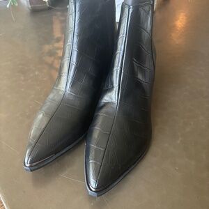 Marc Fisher Leather croc embossed bootie